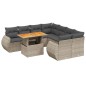 vidaXL 9-tlg. Garten-Sofagarnitur mit Kissen Grau Poly Rattan vidaXL 9-tlg. Garten-Sofagarnitur mit Kissen Grau Poly Rattan