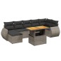 vidaXL 8-tlg. Garten-Sofagarnitur mit Kissen Grau Poly Rattan vidaXL 8-tlg. Garten-Sofagarnitur mit Kissen Grau Poly Rattan