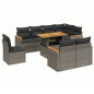 vidaXL 9-tlg. Garten-Sofagarnitur mit Kissen Grau Poly Rattan vidaXL 9-tlg. Garten-Sofagarnitur mit Kissen Grau Poly Rattan