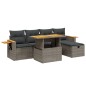 vidaXL 6-tlg. Garten-Sofagarnitur mit Kissen Grau Poly Rattan vidaXL 6-tlg. Garten-Sofagarnitur mit Kissen Grau Poly Rattan