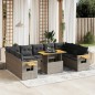 vidaXL 10-tlg. Garten-Sofagarnitur mit Kissen Grau Poly Rattan vidaXL 10-tlg. Garten-Sofagarnitur mit Kissen Grau Poly Rattan