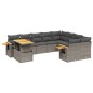 vidaXL 10-tlg. Garten-Sofagarnitur mit Kissen Grau Poly Rattan vidaXL 10-tlg. Garten-Sofagarnitur mit Kissen Grau Poly Rattan