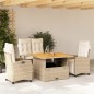 vidaXL 4-tlg. Garten-Essgruppe mit Kissen Beige Poly Rattan vidaXL 4-tlg. Garten-Essgruppe mit Kissen Beige Poly Rattan