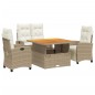 vidaXL 4-tlg. Garten-Essgruppe mit Kissen Beige Poly Rattan vidaXL 4-tlg. Garten-Essgruppe mit Kissen Beige Poly Rattan