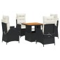 vidaXL 5-tlg. Garten-Essgruppe mit Kissen Schwarz Poly Rattan vidaXL 5-tlg. Garten-Essgruppe mit Kissen Schwarz Poly Rattan