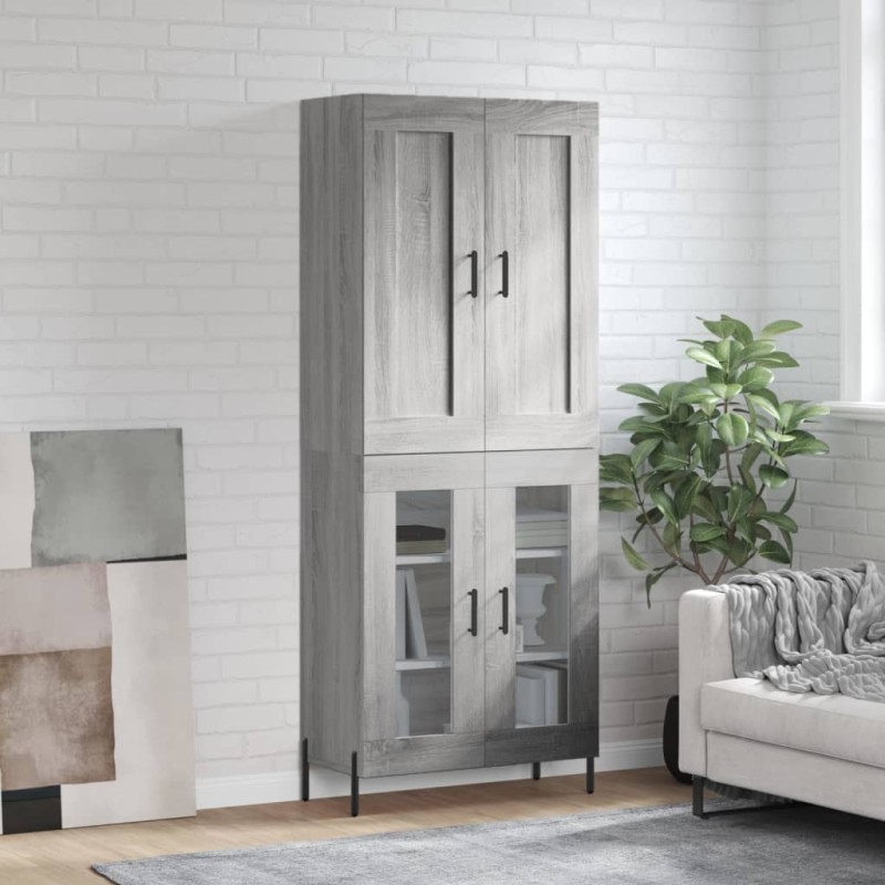 Highboard Grau Sonoma 69,5x34x180 cm Holzwerkstoff Highboard Grau Sonoma 69,5x34x180 cm Holzwerkstoff