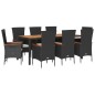 vidaXL 9-tlg. Garten-Essgruppe mit Kissen Schwarz Poly Rattan vidaXL 9-tlg. Garten-Essgruppe mit Kissen Schwarz Poly Rattan