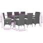 vidaXL 9-tlg. Garten-Essgruppe mit Kissen Schwarz Poly Rattan vidaXL 9-tlg. Garten-Essgruppe mit Kissen Schwarz Poly Rattan