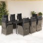 vidaXL 9-tlg. Garten-Essgruppe mit Kissen Grau Poly Rattan vidaXL 9-tlg. Garten-Essgruppe mit Kissen Grau Poly Rattan