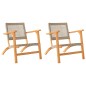 vidaXL Gartenstühle 2 Stk. Beige Poly Rattan und Akazienholz vidaXL Gartenstühle 2 Stk. Beige Poly Rattan und Akazienholz