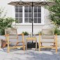 vidaXL Gartenstühle 2 Stk. Beige Poly Rattan und Akazienholz vidaXL Gartenstühle 2 Stk. Beige Poly Rattan und Akazienholz