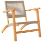 vidaXL Gartenstühle 2 Stk. Beige Poly Rattan und Akazienholz vidaXL Gartenstühle 2 Stk. Beige Poly Rattan und Akazienholz
