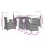 vidaXL 5-tlg. Garten-Essgruppe mit Kissen Schwarz Poly Rattan vidaXL 5-tlg. Garten-Essgruppe mit Kissen Schwarz Poly Rattan