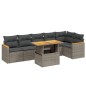 vidaXL 7-tlg. Garten-Sofagarnitur mit Kissen Grau Poly Rattan vidaXL 7-tlg. Garten-Sofagarnitur mit Kissen Grau Poly Rattan