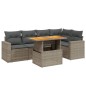 vidaXL 6-tlg. Garten-Sofagarnitur mit Kissen Grau Poly Rattan vidaXL 6-tlg. Garten-Sofagarnitur mit Kissen Grau Poly Rattan