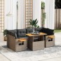 vidaXL 7-tlg. Garten-Sofagarnitur mit Kissen Grau Poly Rattan vidaXL 7-tlg. Garten-Sofagarnitur mit Kissen Grau Poly Rattan