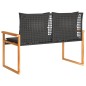 vidaXL Gartenbank mit Kissen Schwarz Poly Rattan Akazienholz vidaXL Gartenbank mit Kissen Schwarz Poly Rattan Akazienholz