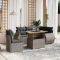 vidaXL 6-tlg. Garten-Sofagarnitur mit Kissen Grau Poly Rattan vidaXL 6-tlg. Garten-Sofagarnitur mit Kissen Grau Poly Rattan