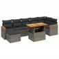 vidaXL 8-tlg. Garten-Sofagarnitur mit Kissen Grau Poly Rattan vidaXL 8-tlg. Garten-Sofagarnitur mit Kissen Grau Poly Rattan