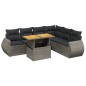 vidaXL 7-tlg. Garten-Sofagarnitur mit Kissen Grau Poly Rattan vidaXL 7-tlg. Garten-Sofagarnitur mit Kissen Grau Poly Rattan