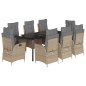 vidaXL 9-tlg. Garten-Essgruppe mit Kissen Beige Poly Rattan vidaXL 9-tlg. Garten-Essgruppe mit Kissen Beige Poly Rattan