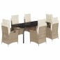 vidaXL 7-tlg. Garten-Essgruppe mit Kissen Beige Poly Rattan vidaXL 7-tlg. Garten-Essgruppe mit Kissen Beige Poly Rattan