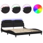 vidaXL Bettgestell mit LED Schwarz 180x200 cm Kunstleder vidaXL Bettgestell mit LED Schwarz 180x200 cm Kunstleder