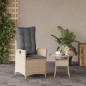 vidaXL Gartensessel mit Kissen Verstellbar Beigemischung Poly Rattan vidaXL Gartensessel mit Kissen Verstellbar Beigemischung Poly Rattan