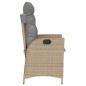 vidaXL Gartensessel mit Kissen Verstellbar Beigemischung Poly Rattan vidaXL Gartensessel mit Kissen Verstellbar Beigemischung Poly Rattan
