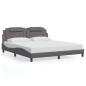 vidaXL Bettgestell mit Kopfteil Grau 180x200 cm Kunstleder vidaXL Bettgestell mit Kopfteil Grau 180x200 cm Kunstleder