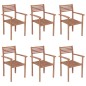 vidaXL Stapelbare Gartenstühle mit Kissen 6 Stk. Massivholz Teak vidaXL Stapelbare Gartenstühle mit Kissen 6 Stk. Massivholz Teak