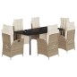 vidaXL 7-tlg. Garten-Essgruppe mit Kissen Beige Poly Rattan vidaXL 7-tlg. Garten-Essgruppe mit Kissen Beige Poly Rattan