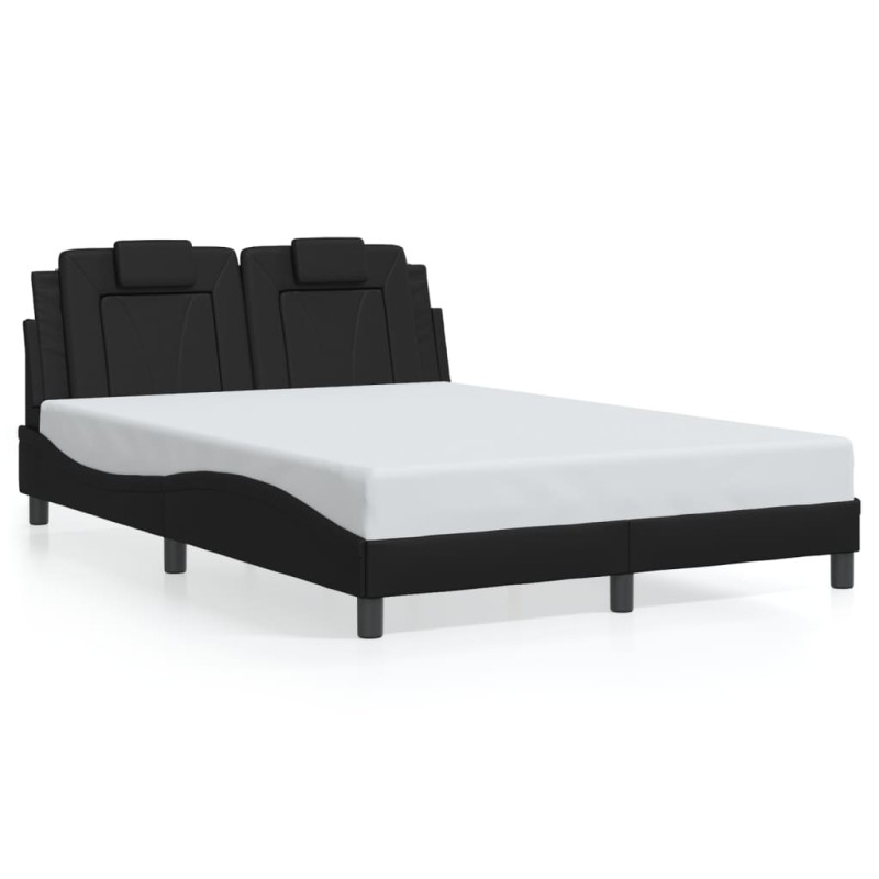vidaXL Bettgestell mit Kopfteil Schwarz 140x190 cm Kunstleder vidaXL Bettgestell mit Kopfteil Schwarz 140x190 cm Kunstleder
