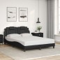 vidaXL Bettgestell mit Kopfteil Schwarz 140x190 cm Kunstleder vidaXL Bettgestell mit Kopfteil Schwarz 140x190 cm Kunstleder