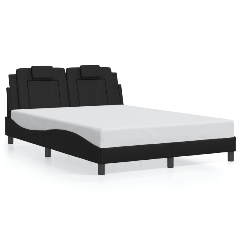 vidaXL Bettgestell mit Kopfteil Schwarz 140x200 cm Kunstleder vidaXL Bettgestell mit Kopfteil Schwarz 140x200 cm Kunstleder