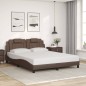 vidaXL Bettgestell mit Kopfteil Braun 160x200 cm Kunstleder vidaXL Bettgestell mit Kopfteil Braun 160x200 cm Kunstleder