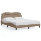 vidaXL Bettgestell mit Kopfteil Cappuccino-Braun 160x200 cm Kunstleder vidaXL Bettgestell mit Kopfteil Cappuccino-Braun 160x200 cm Kunstleder