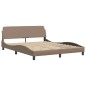 vidaXL Bettgestell mit Kopfteil Cappuccino-Braun 160x200 cm Kunstleder vidaXL Bettgestell mit Kopfteil Cappuccino-Braun 160x200 cm Kunstleder