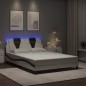 vidaXL Bettgestell mit LED Weiß und Schwarz 140x190 cm Kunstleder vidaXL Bettgestell mit LED Weiß und Schwarz 140x190 cm Kunstleder