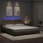 vidaXL Bettgestell mit LED Cappuccino-Braun 180x200 cm Kunstleder vidaXL Bettgestell mit LED Cappuccino-Braun 180x200 cm Kunstleder