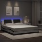 vidaXL Bettgestell mit LED Weiß und Schwarz 180x200 cm Kunstleder vidaXL Bettgestell mit LED Weiß und Schwarz 180x200 cm Kunstleder