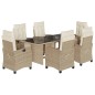 vidaXL 7-tlg. Garten-Essgruppe mit Kissen Beige Poly Rattan vidaXL 7-tlg. Garten-Essgruppe mit Kissen Beige Poly Rattan