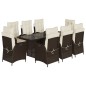 vidaXL 9-tlg. Garten-Essgruppe mit Kissen Braun Poly Rattan vidaXL 9-tlg. Garten-Essgruppe mit Kissen Braun Poly Rattan