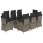 vidaXL 9-tlg. Garten-Essgruppe mit Kissen Grau Poly Rattan vidaXL 9-tlg. Garten-Essgruppe mit Kissen Grau Poly Rattan