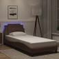 vidaXL Bettgestell mit LED Braun 90x190 cm Kunstleder vidaXL Bettgestell mit LED Braun 90x190 cm Kunstleder