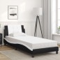 vidaXL Bettgestell mit LED Schwarz und Weiß 90x190 cm Kunstleder vidaXL Bettgestell mit LED Schwarz und Weiß 90x190 cm Kunstleder