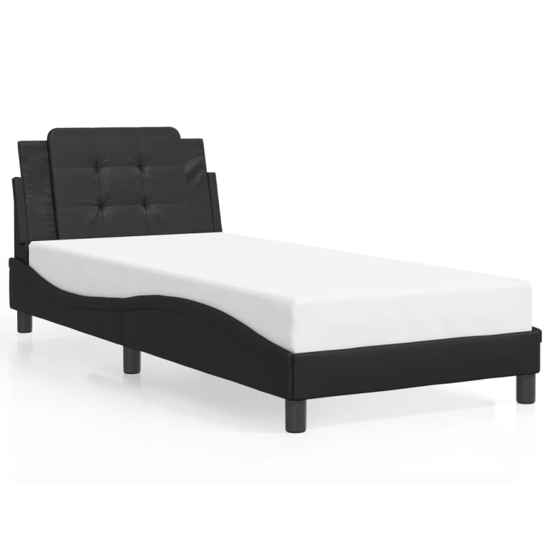 vidaXL Bettgestell mit LED Schwarz 80x200 cm Kunstleder vidaXL Bettgestell mit LED Schwarz 80x200 cm Kunstleder