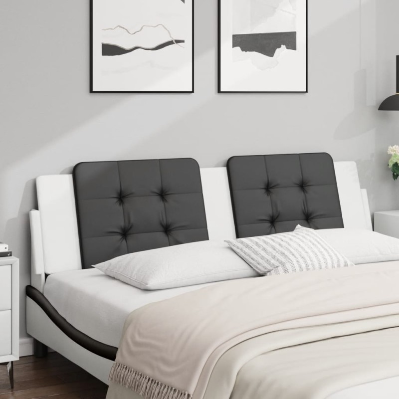 vidaXL Kopfteil-Kissen Schwarz und Weiß 180 cm Kunstleder
