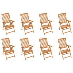 Garten-Liegestühle 8 Stk. Massivholz Teak