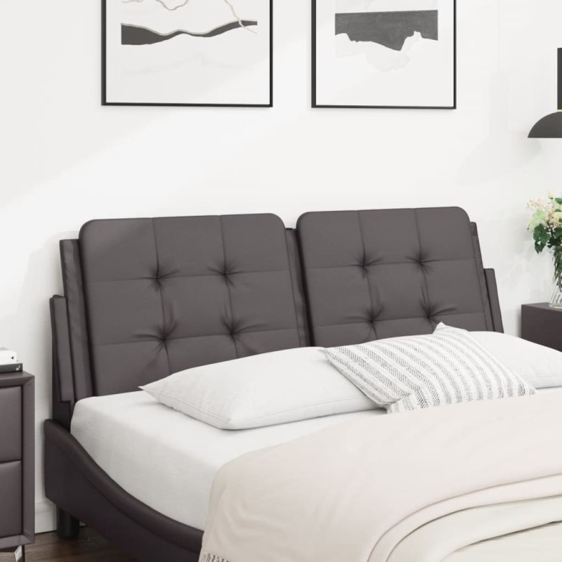 vidaXL Kopfteil-Kissen Grau 120 cm Kunstleder vidaXL Kopfteil-Kissen Grau 120 cm Kunstleder